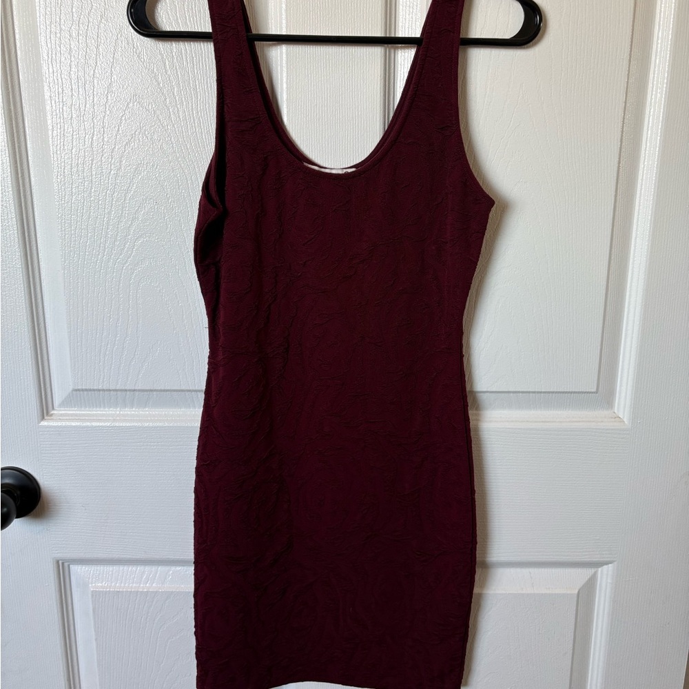 Forever 21 Deep Red Textured Mini Dress